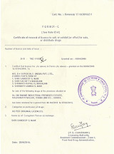 Food And Drugs Certificate
